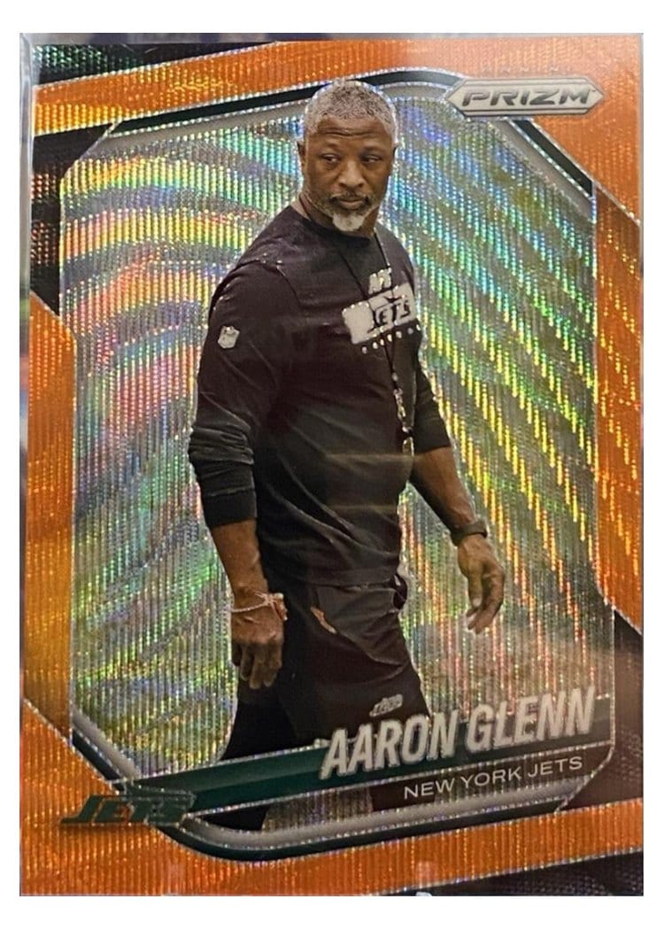 2025 Panini Prizm Base Set Aaron Glenn Orange Wave #47 card