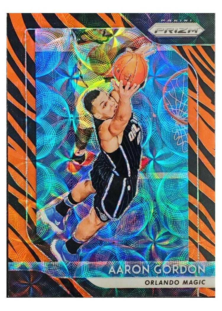 2018-19 Panini Prizm Base Set Aaron Gordon Tiger Stripe Choice Prizm #159 card