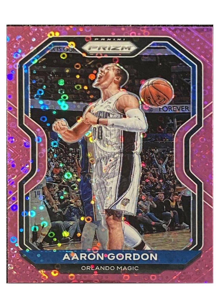 2020-21 Panini Prizm Base Set Aaron Gordon Fast Break Pink Prizm #148 card