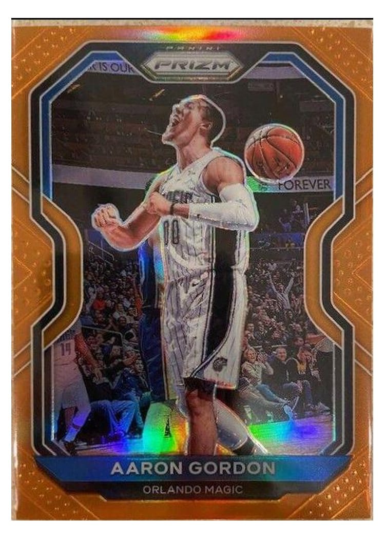 2020-21 Panini Prizm Base Set Aaron Gordon Orange Prizm #148 card