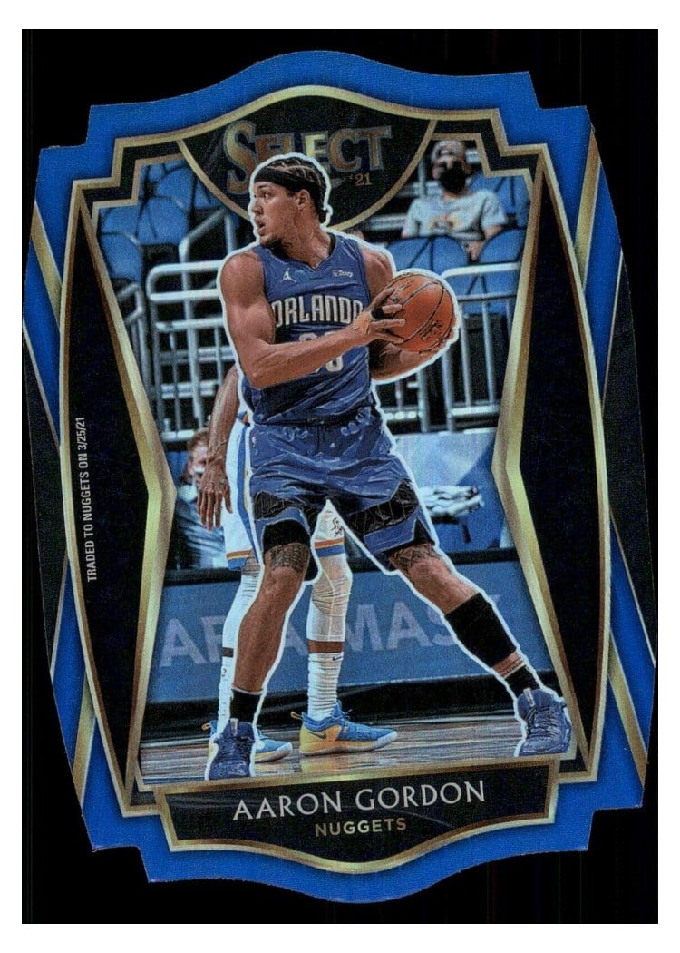 2020-21 Panini Select Base Set Aaron Gordon Blue Prizm Die Cut #134 card