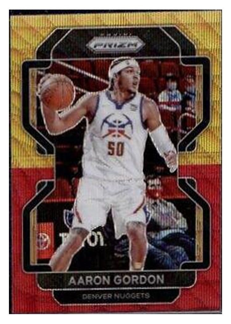 2021-22 Panini Prizm Base Set Aaron Gordon Red Gold Wave #217 card