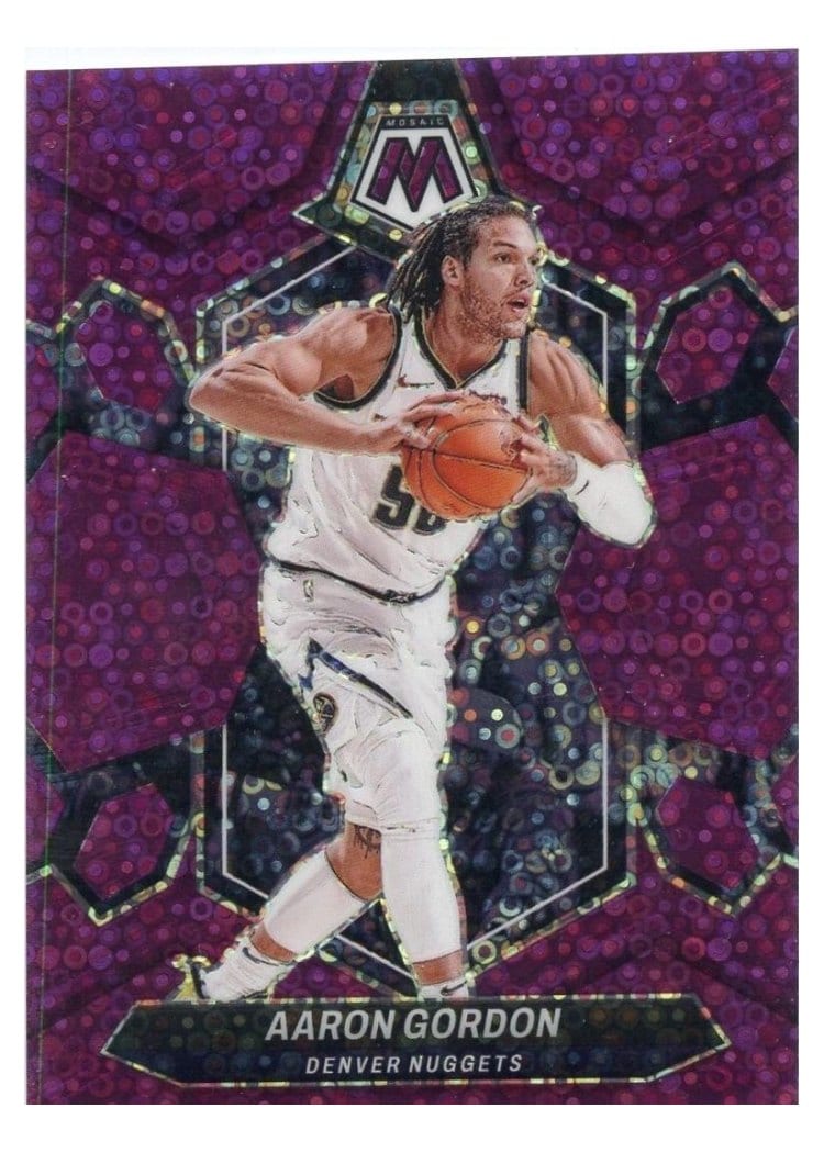 2023-24 Panini Mosaic Base Set Aaron Gordon Purple Fast Break #128 card