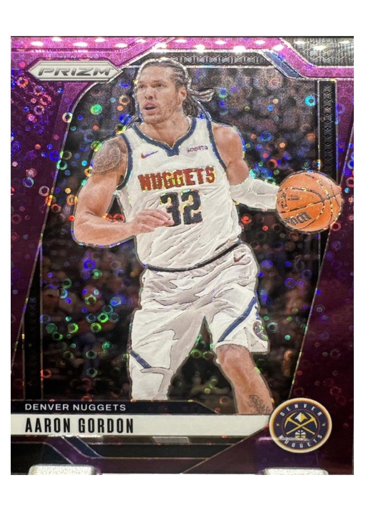 2024-25 Panini Prizm Base Set Aaron Gordon Fast Break Purple #168 card