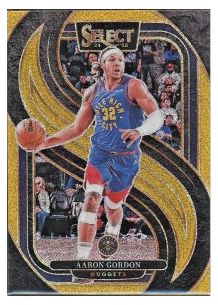 2024-25 Panini Select Base Set Aaron Gordon Gold Glitter Prizm #142 card