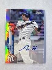 2020 Topps Chrome Update Autograph Aaron Hicks #USA-AH card
