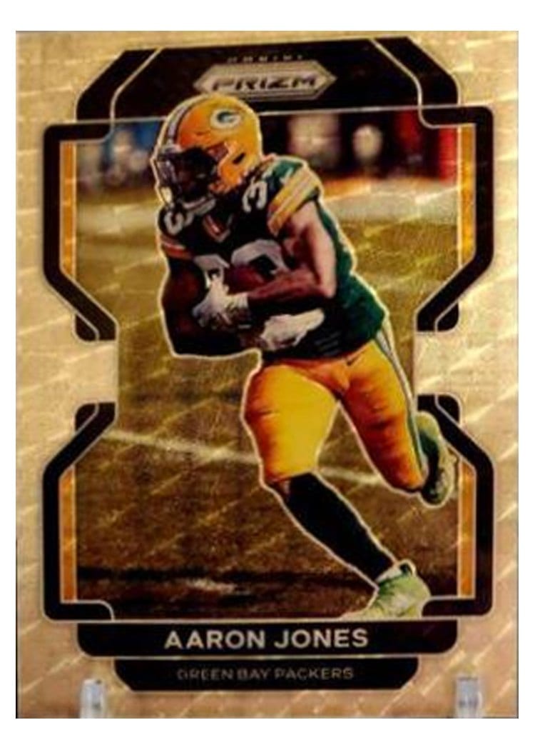 2021 Panini Prizm Base Set Aaron Jones Gold Vinyl Prizm #139 card