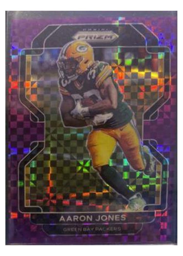 2021 Panini Prizm Base Set Aaron Jones Purple Power Prizm #139 card