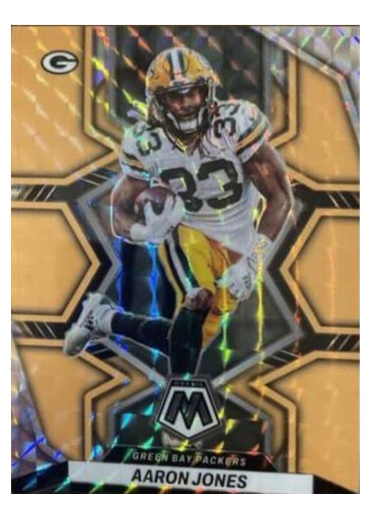 2022 Panini Mosaic Base Set Aaron Jones Orange Fluorescent #70 card