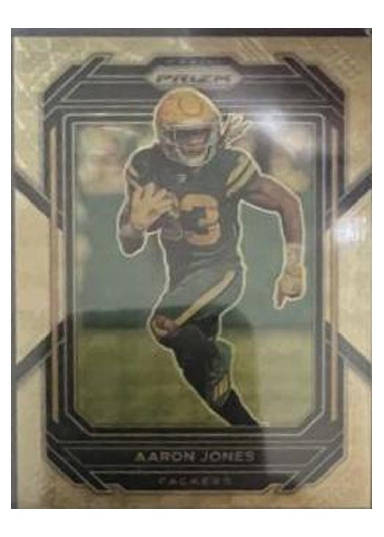 2022 Panini Prizm Base Set Aaron Jones Gold Vinyl #104 card