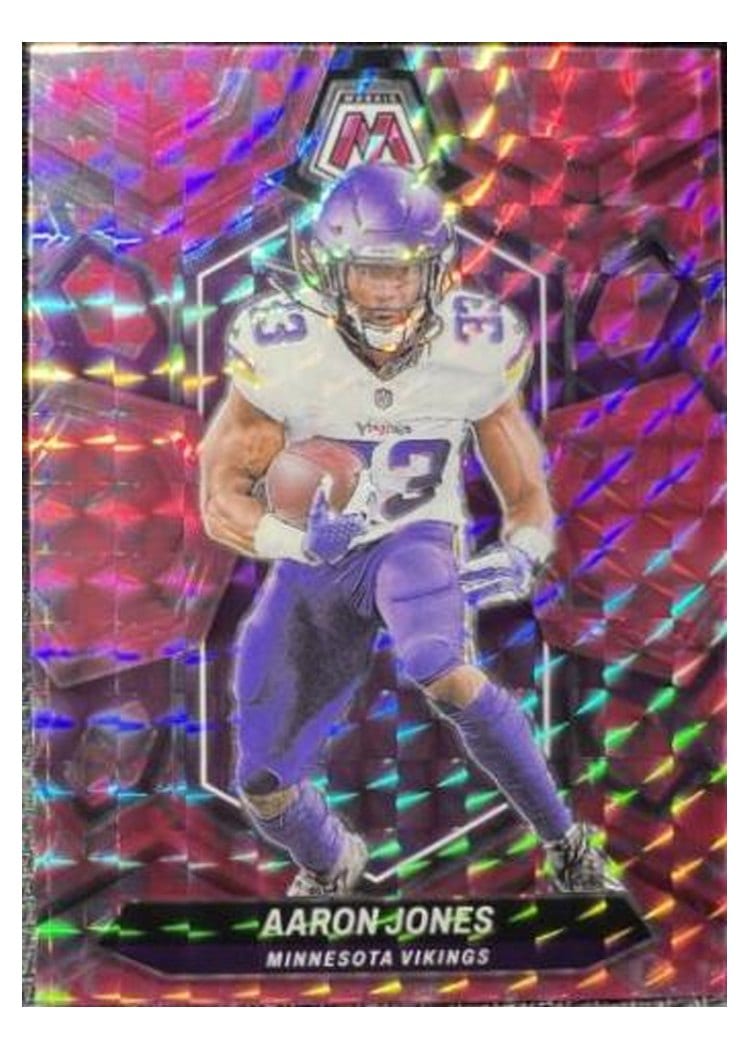 2024 Panini Mosaic Base Set Aaron Jones Camo Pink #142 card