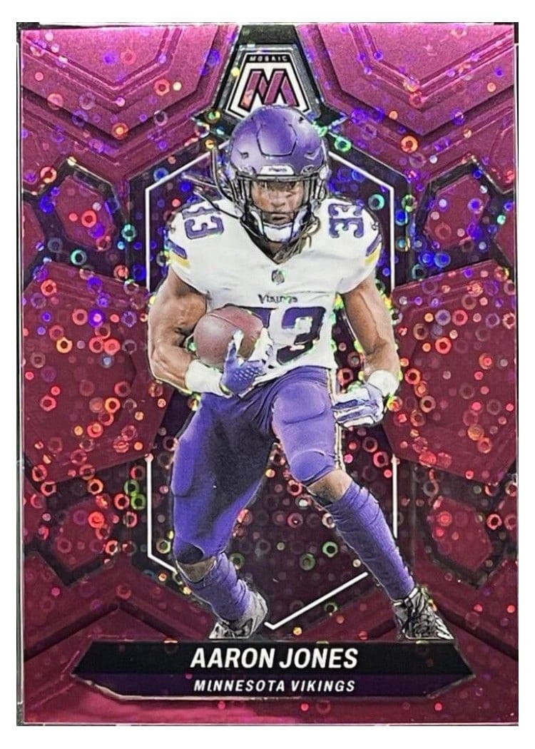 2024 Panini Mosaic Base Set Aaron Jones No Huddle Pink #142 card
