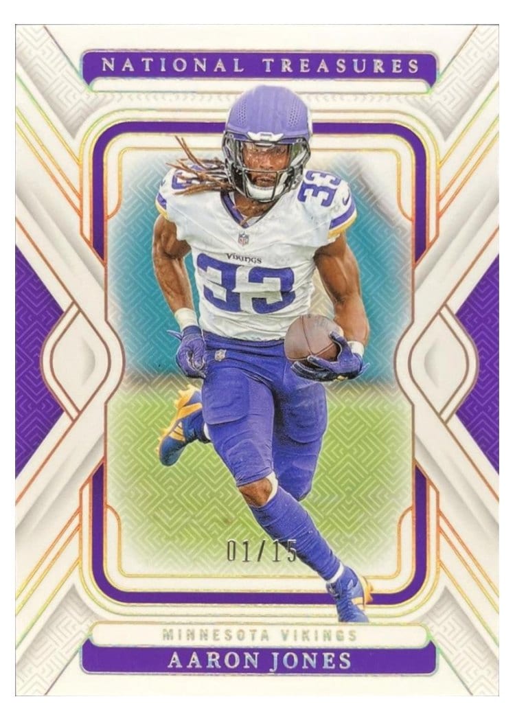 2024 Panini National Treasures Base Set Aaron Jones Holo Gold #65 card