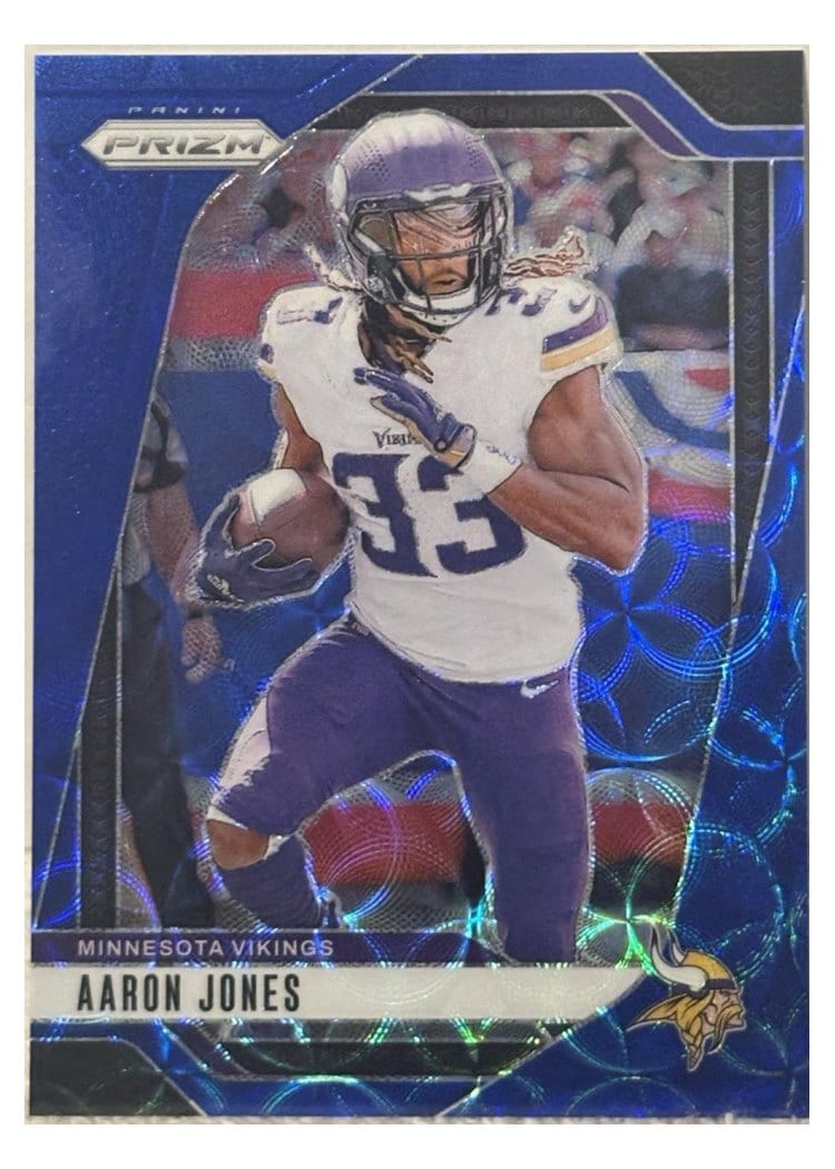 2024 Panini Prizm Base Set Aaron Jones Choice Blue #186 card