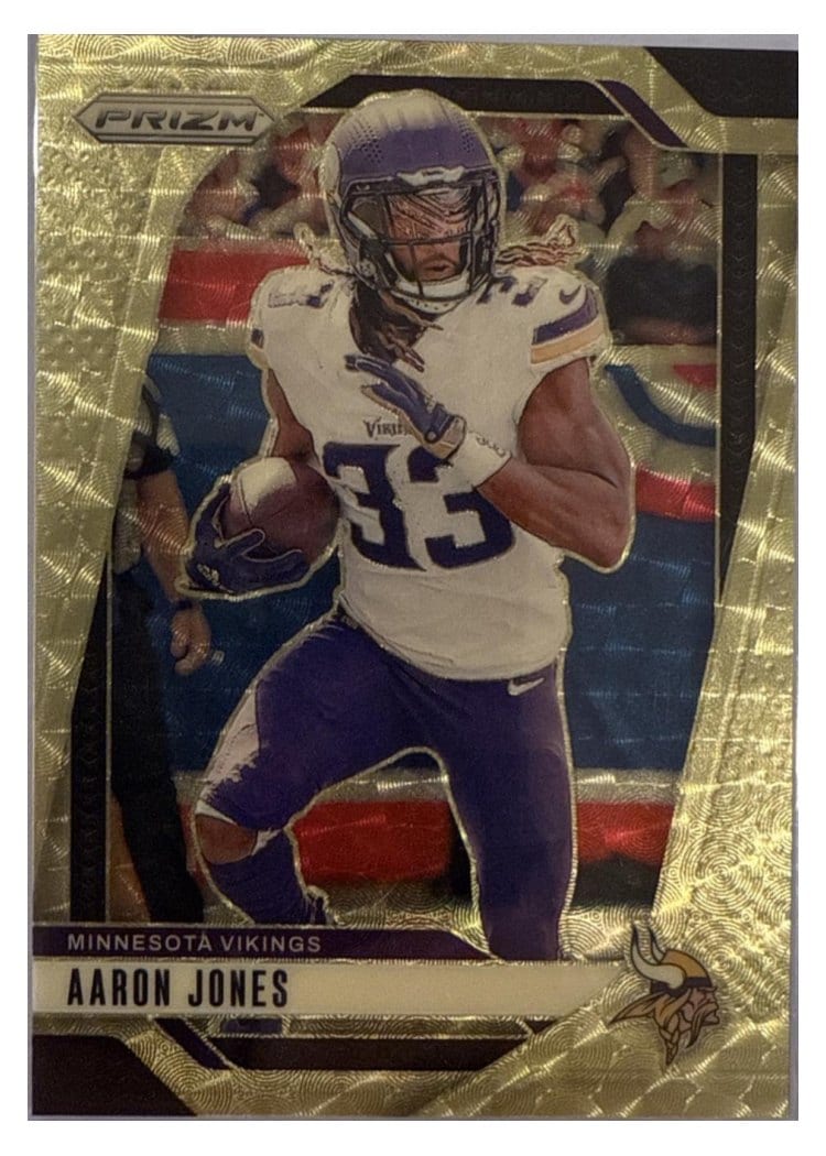 2024 Panini Prizm Base Set Aaron Jones Gold Vinyl #186 card