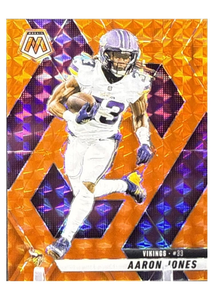 2025 Panini Mosaic Base Set Aaron Jones Orange #128 card
