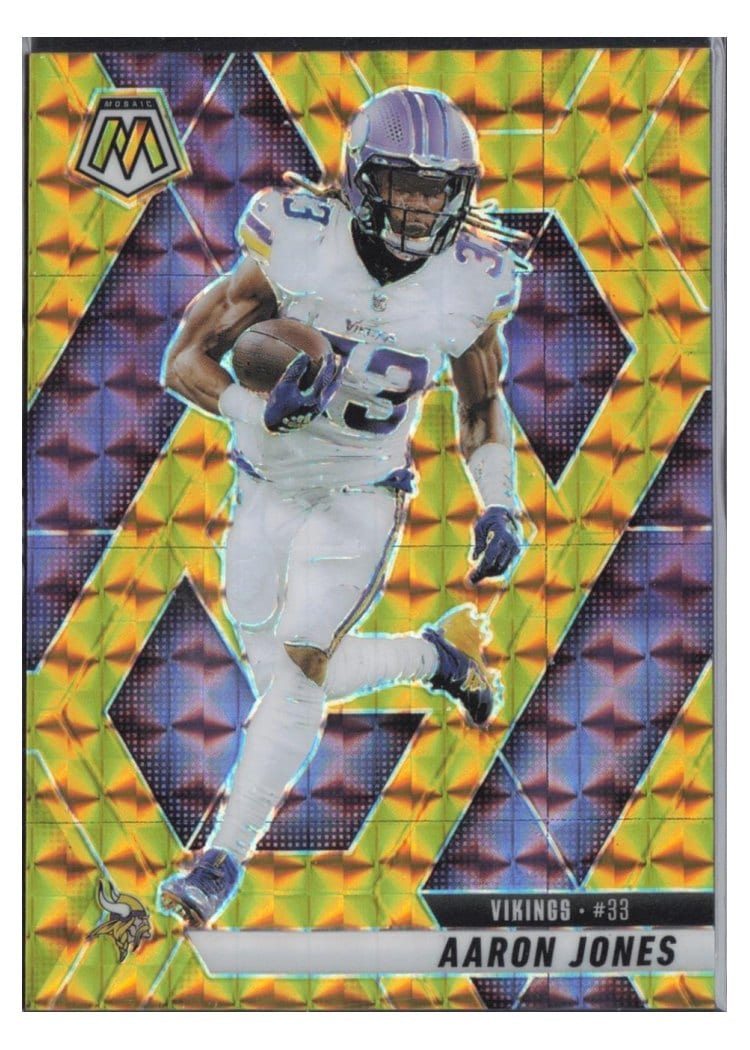 2025 Panini Mosaic Base Set Aaron Jones Gold #128 card