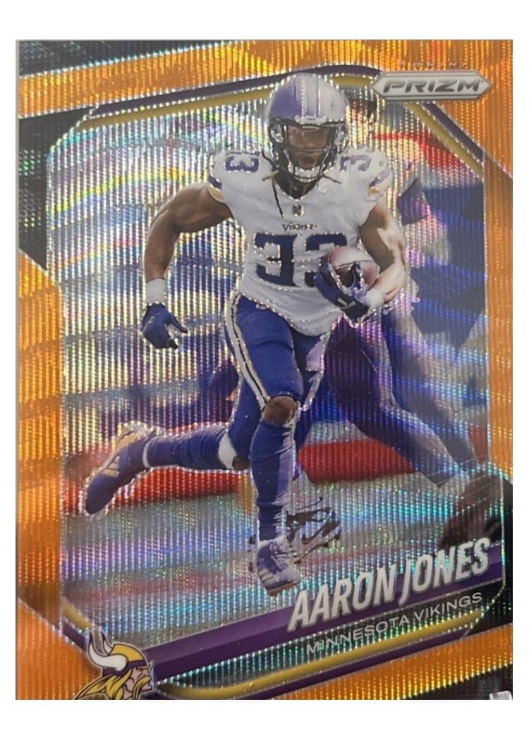 2025 Panini Prizm Base Set Aaron Jones Orange Wave #7 card