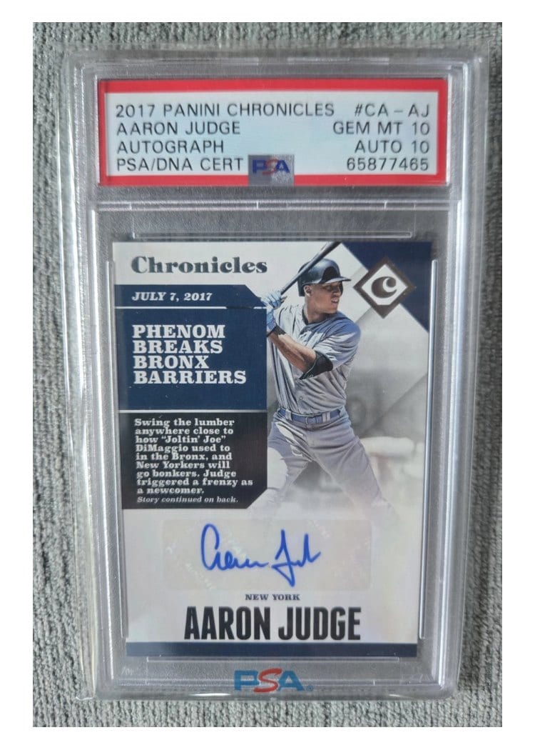 2017 Panini Chronicles Autographs Aaron Judge #CA-AJ card