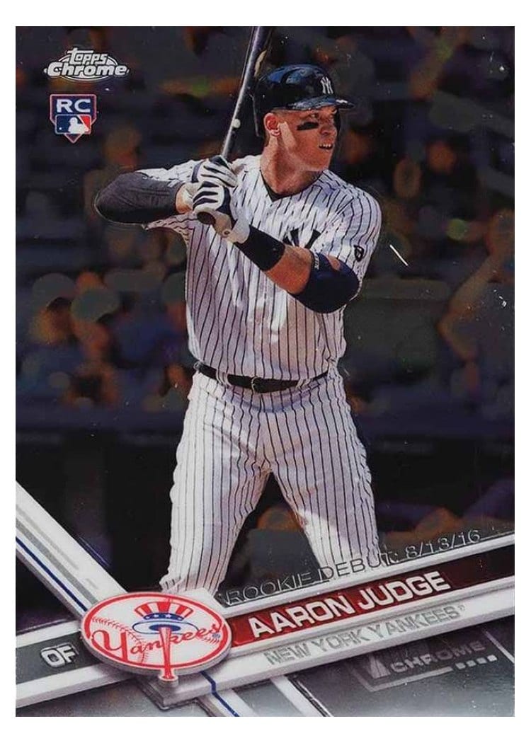 2017 Topps Chrome Update Base Set Aaron Judge #HMT50 card
