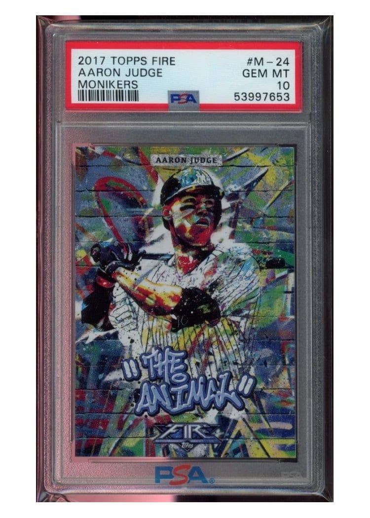 2017 Topps Fire Monikers Aaron Judge #M-24 card