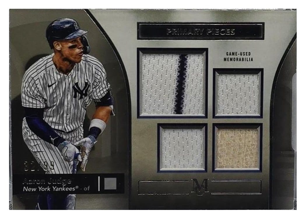 2024 Topps Museum Collection Single Player Primary Pieces Quad Relics Aaron Judge #SPPQ-AJ card
