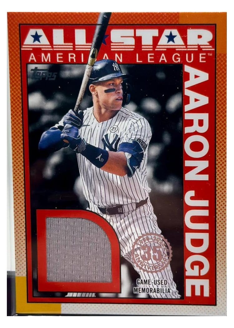 2025 Topps 1990 Topps Baseball All-Star Relics Aaron Judge #90ASR-AJ card
