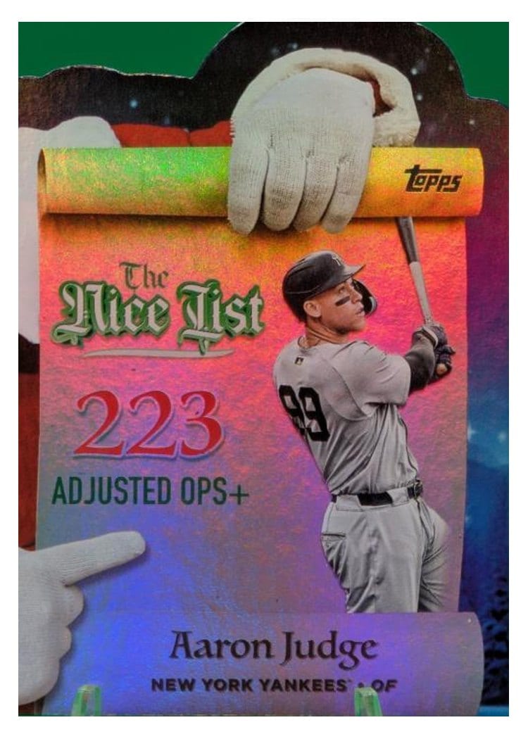 2025 Topps Holiday Making the Nice List Aaron Judge #MNL-25 card
