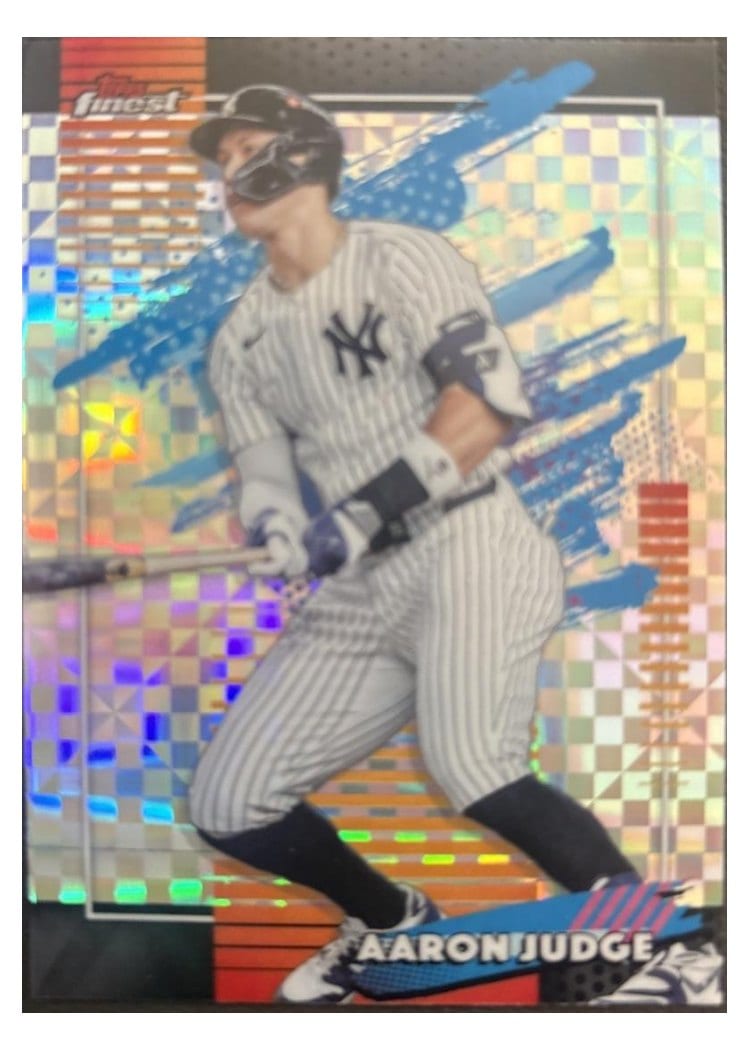 2026 Topps Finest Aaron Judge Purple X-Fractor #199 card