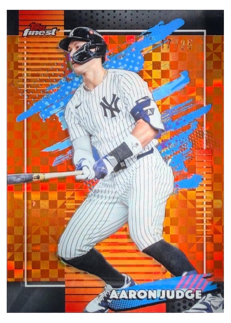 2026 Topps Finest Aaron Judge Orange X-Fractor #199 card