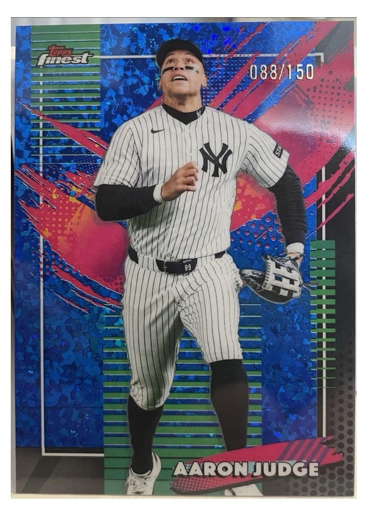 2026 Topps Finest Aaron Judge Blue Mini Diamond Refractor #299 card