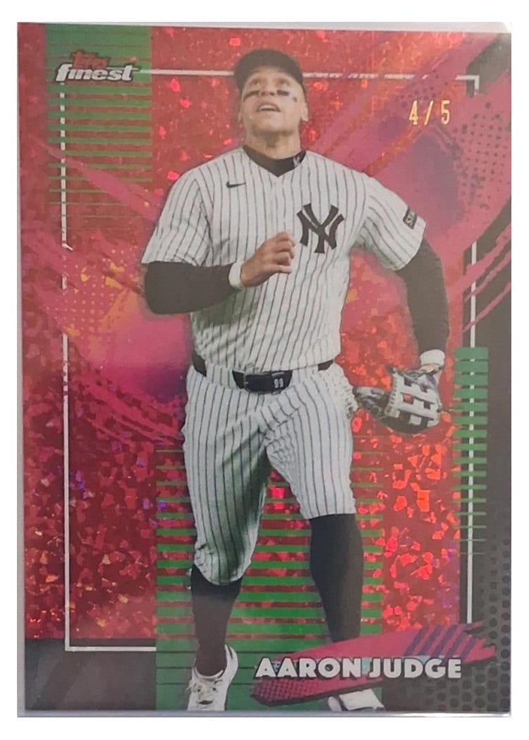 2026 Topps Finest Aaron Judge Red Mini Diamond Refractor #299 card