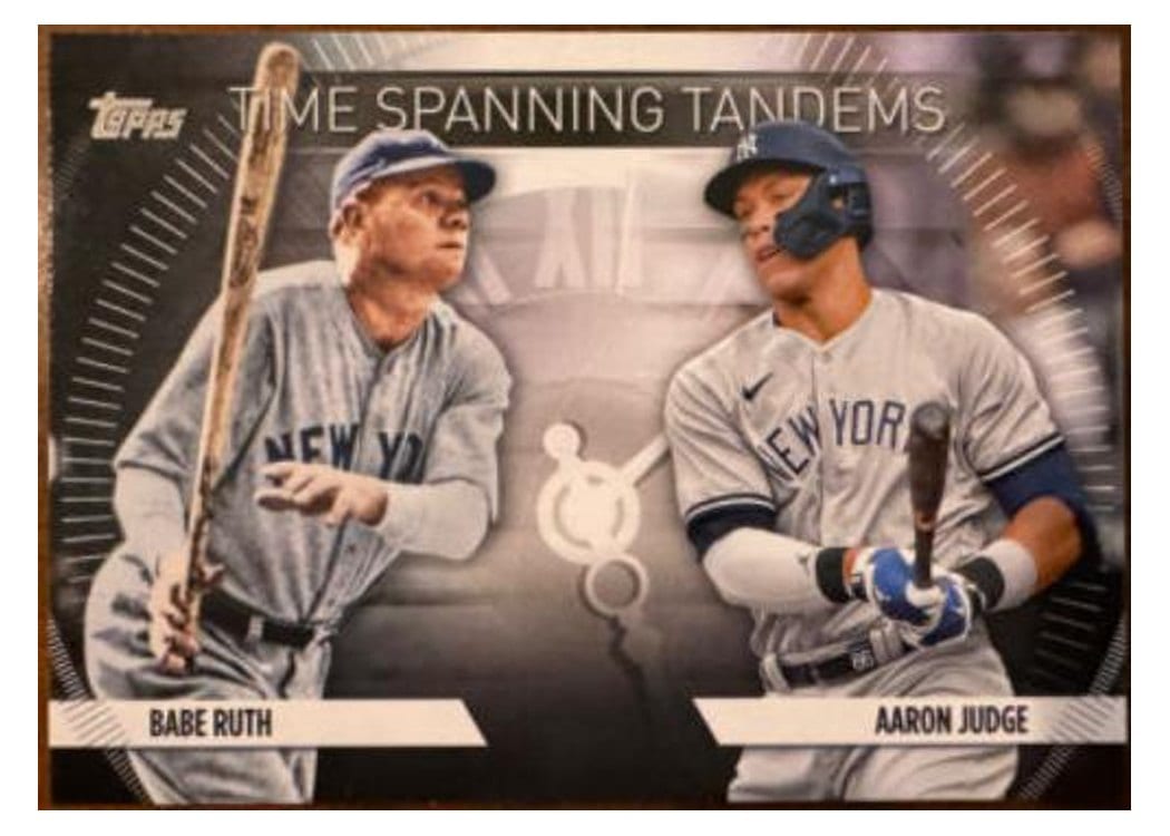 2023 Topps Update Time-Spanning Tandems Aaron Judge / Babe Ruth #TS-7 card