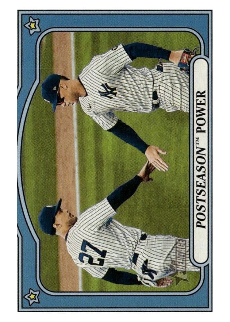 2021 Topps Heritage Combo Cards Aaron Judge / Giancarlo Stanton #CC-7 card