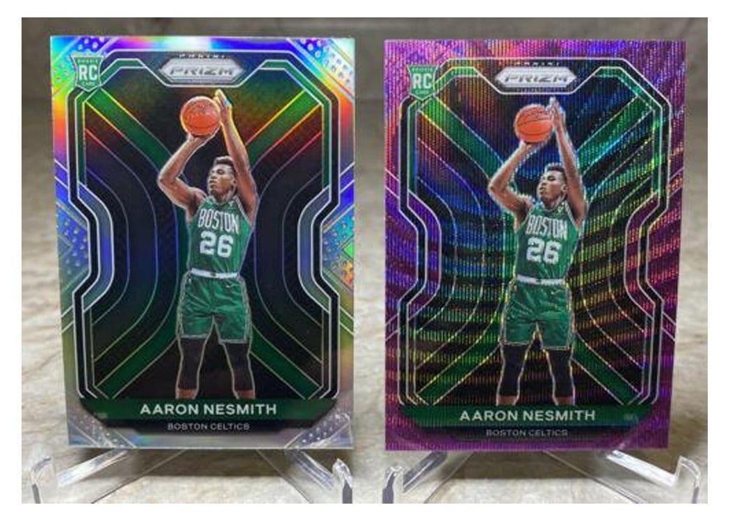 2020-21 Panini Prizm Base Set Aaron Nesmith Purple Wave Prizm #282 card