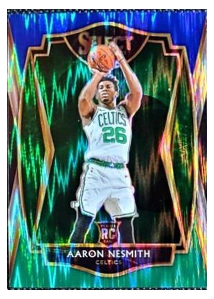 2020-21 Panini Select Base Set Aaron Nesmith Blue White Green Flash #190 card