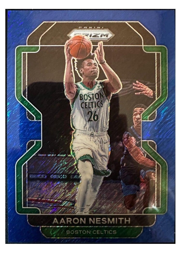 2021-22 Panini Prizm Base Set Aaron Nesmith Blue Shimmer #94 card
