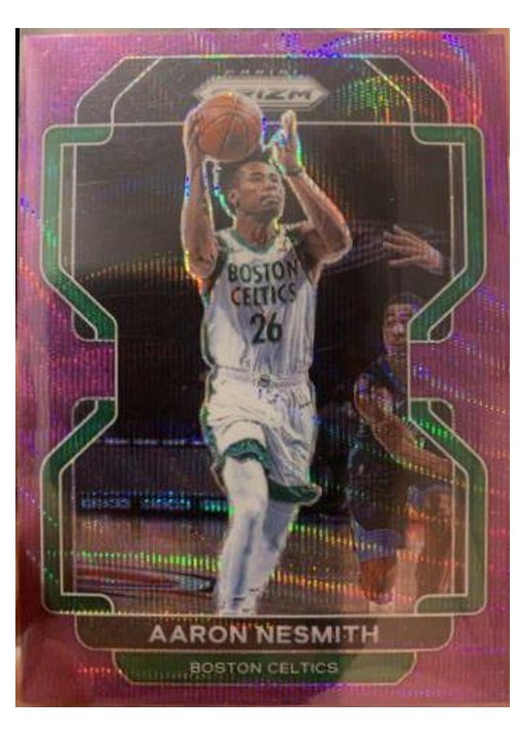 2021-22 Panini Prizm Base Set Aaron Nesmith Purple Pulsar Prizm #94 card
