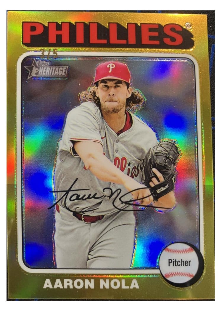 2024 Topps Heritage Base Set Aaron Nola #596 card