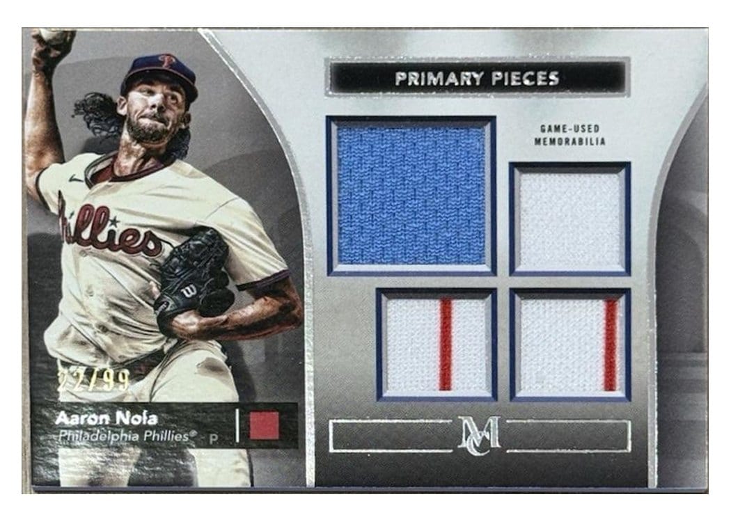 2024 Topps Museum Collection Single Player Primary Pieces Quad Relics Aaron Nola #SPPQ-AN card