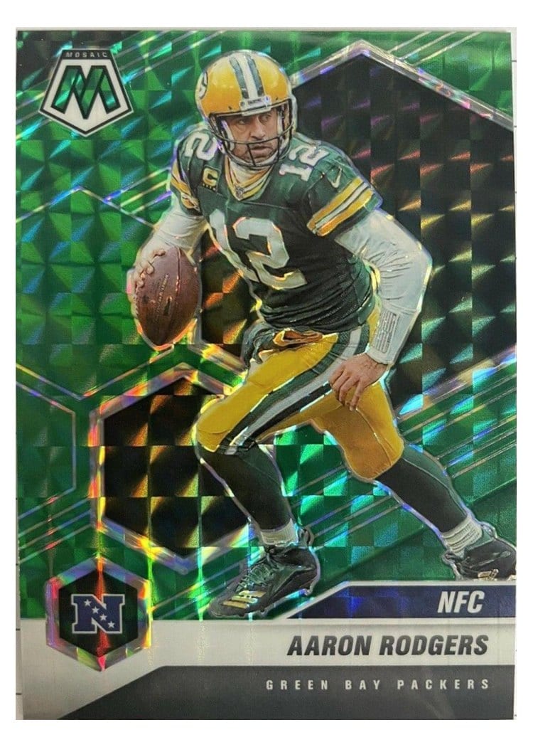 2021 Panini Mosaic Base Set Aaron Rodgers Green Mosaic #206 card