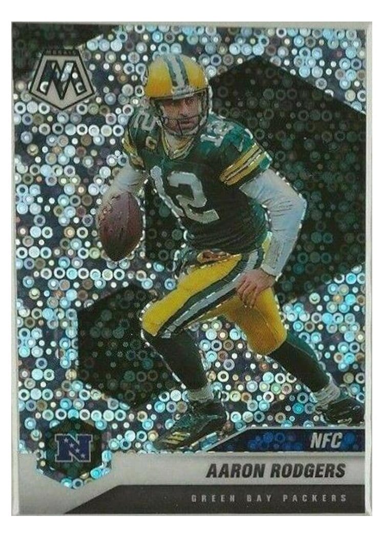 2021 Panini Mosaic Base Set Aaron Rodgers No Huddle Silver Mosaic #206 card