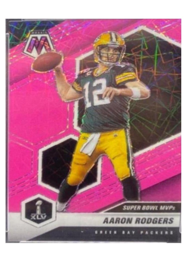 2021 Panini Mosaic Base Set Aaron Rodgers Pink Fluorescent #289 card