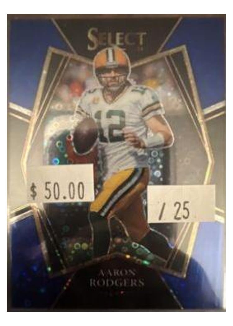 2021 Panini Select Base Set Aaron Rodgers Blue Disco #114 card