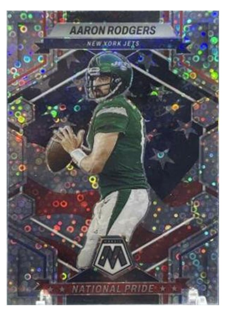 2023 Panini Mosaic Base Set Aaron Rodgers No Huddle Silver #253 card