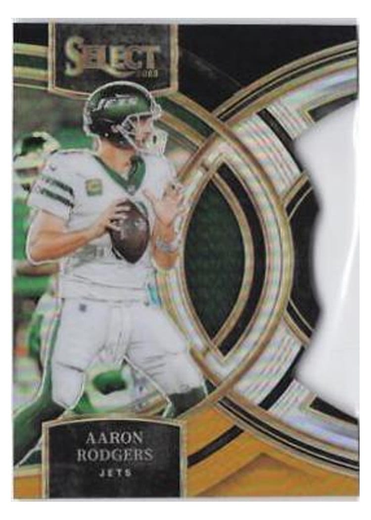 2023 Panini Select Base Set Aaron Rodgers Black Gold Prizm Die-Cut #121 card