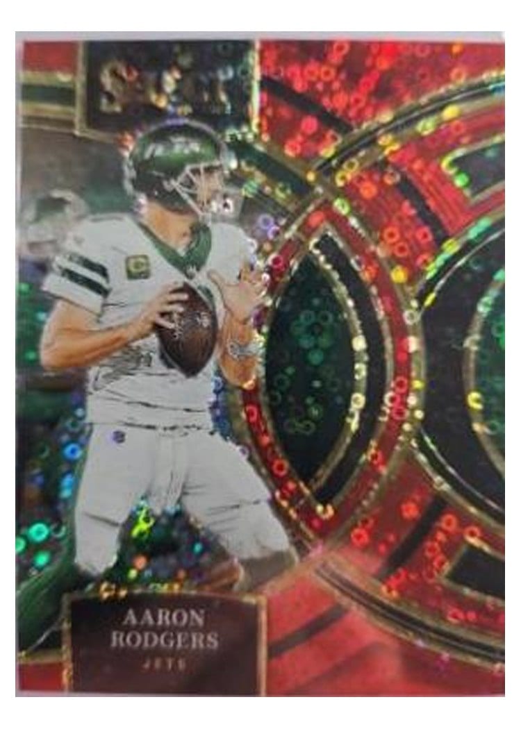 2023 Panini Select Base Set Aaron Rodgers Disco Red Prizm #121 card