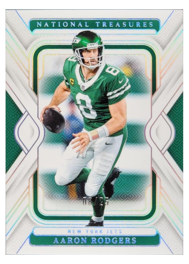 2024 Panini National Treasures Base Set Aaron Rodgers Holo Silver #76 card