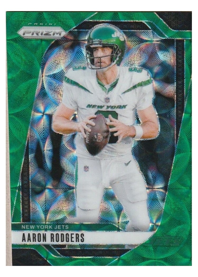 2024 Panini Prizm Base Set Aaron Rodgers Green Scope #222 card