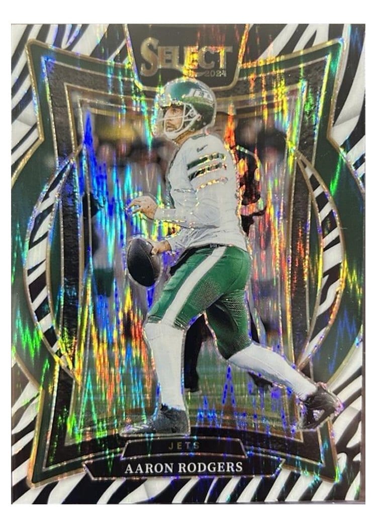 2024 Panini Select Aaron Rodgers Zebra Prizm #40 card